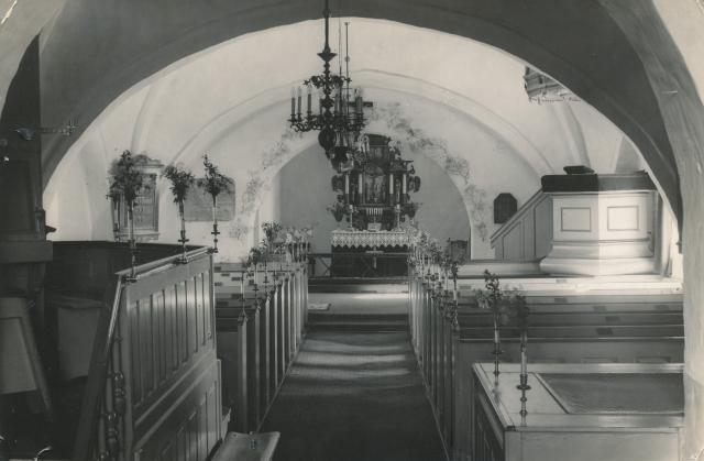 Odden Kirke interiør - 1940 (B6399)