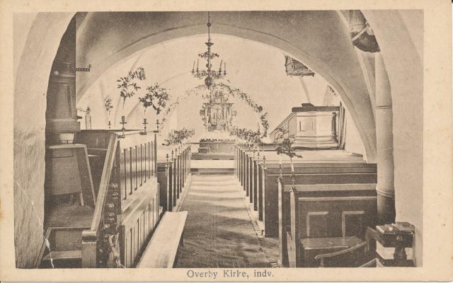 Odden Kirke interiør - 1920 (B6400)